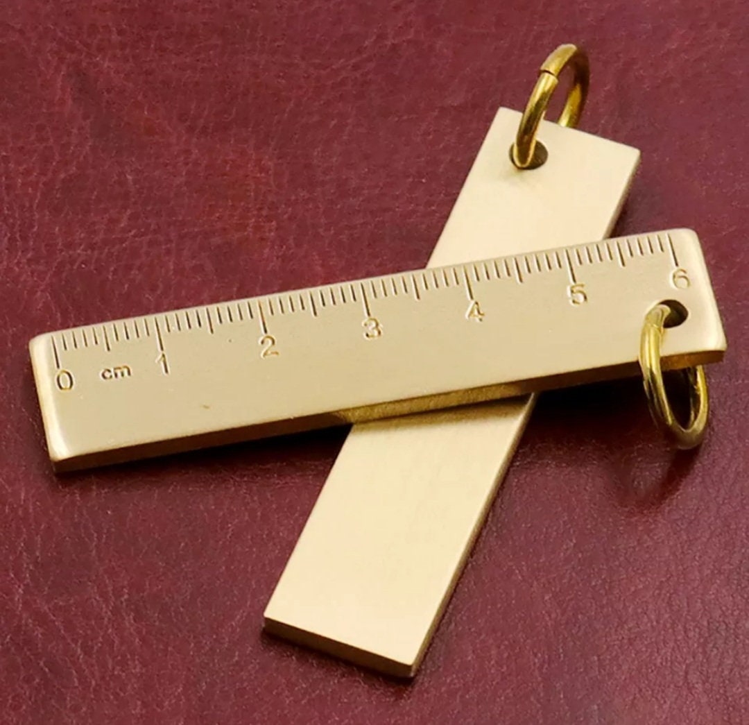 5pcs Portable Retro Small Copper Brass Ruler Metal Bookmark Scale