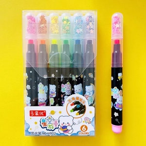 6 kleurenset ster markeerstift, snoepkleur markeerstift, kunststiften, schoolbenodigdheden, studentencadeau, markeerstiften