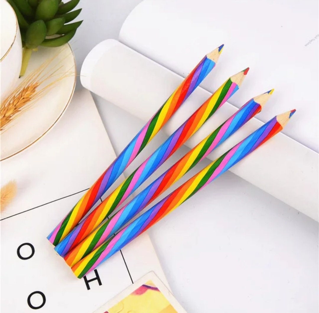 Rainbow Colored Pencils, 4 Color in 1 Rainbow Pencil for Kids, Assorted  Colors for Drawing Coloring Sketching Pencils for Party Bags, Kids Gifts,  Bulk, Pre-Sharpened