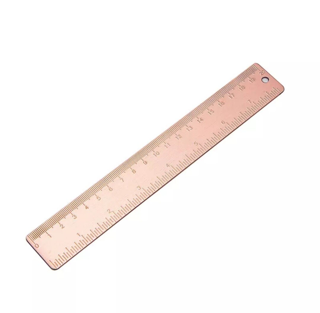 15 Cm, 18 Cm, 20 Cm Brass Straight Ruler, Red Copper, Gold Drawing