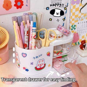 Cute Large Capacity Stationery Organizer, Pen Holder, Office School Table Organizer, Student