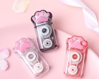 1pc Cute Transparent Cat Paw Correction Tape, Portable white out corrector, Correction stationery supplies, School, office correction tape
