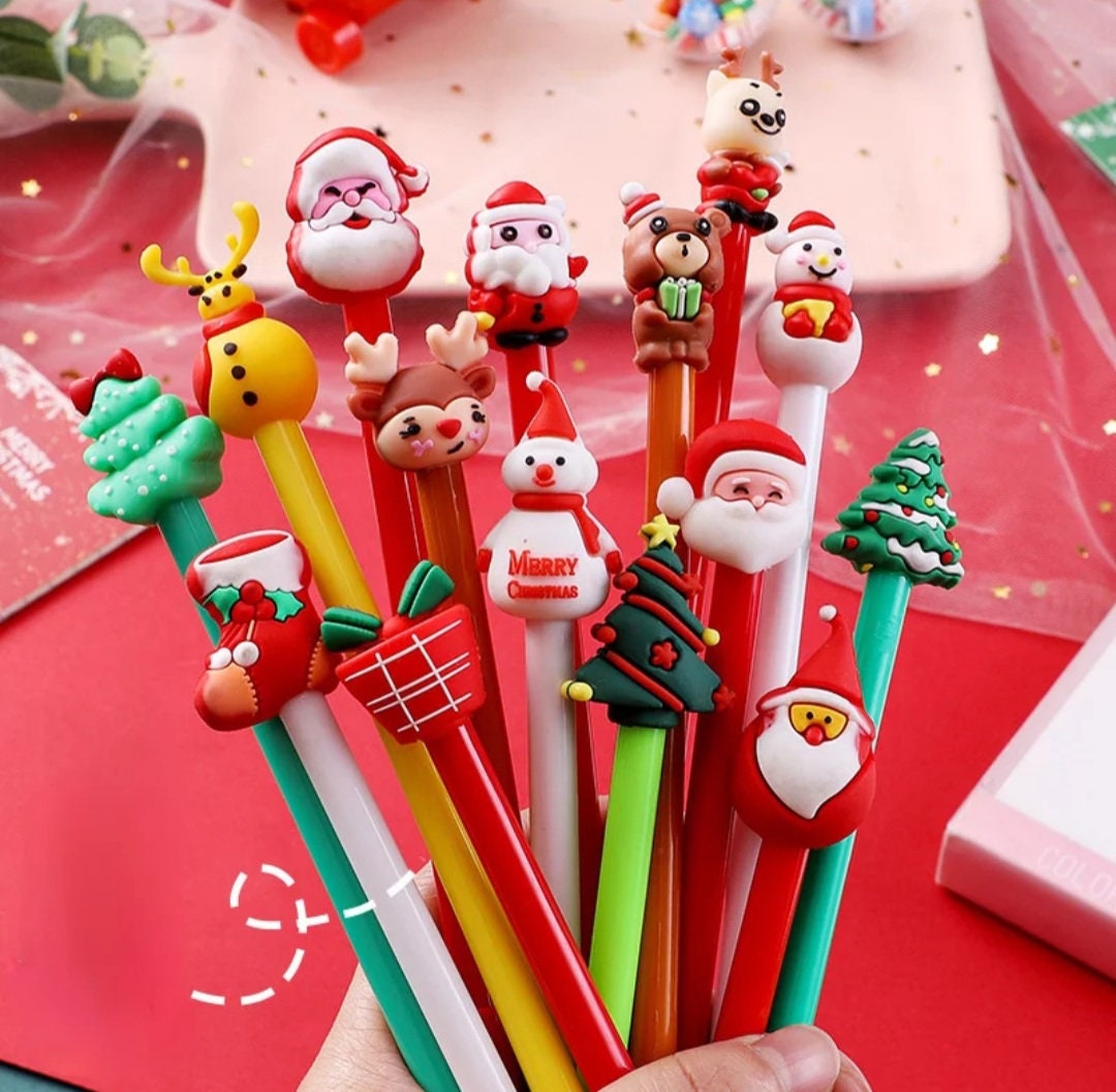 0.5mm Decorazioni natalizie Babbo Natale Kawaii Albero di Natale Renna Scuola Ufficio Penna a sfera Cancelleria Penna gel Penne neutre  21