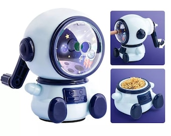 Astronaut Pencil Sharper, Cute Cartoon Pencil Sharpener, Hand-Cranked Sharpener, Third Gear Adjustable Pencil Sharpener, Student Gift