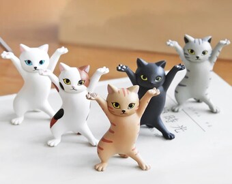 3x Dancing Cat Portalápices Kitty Figurines Animal Gift 3x Dancing Cat Portalápices Kitty Figurines Animal Gift