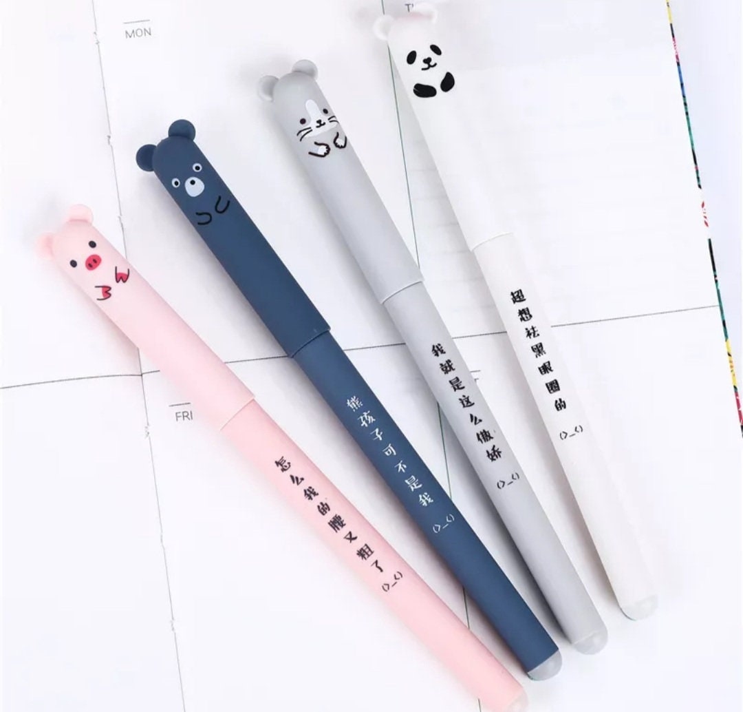 Penne Cancellabili Carine Con Design Orso - Set 4 Penne A Sfera 0.5mm Con Gomma Per Scuola E Ufficio - Foto 9