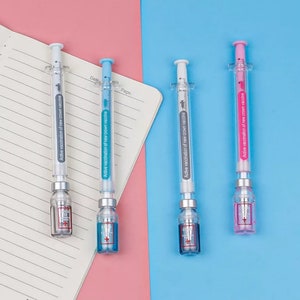 3pcs Creative Syringe Shape Gel Pen, 0.5mm Black Ink Pen, Nurse, Student, Doctor Gift, Writing Pen, Syringe Pen, Student Gift image 1