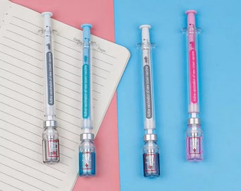 3pcs Creative Syringe Shape Gel Pen, 0.5mm Black Ink Pen, Nurse, Student, Doctor Gift, Writing Pen, Syringe Pen, Student Gift