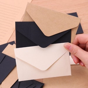 20Pcs Mini gift envelopes, classical white, black, craft mini envelopes, paper envelopes, 10.5 x 6.8 cm cute small paper envelopes image 3