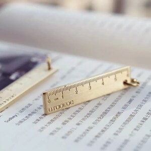 1pc Mini Portable Brass Ruler, 6cm Portable Ruler, Cute Metal Ruler ...