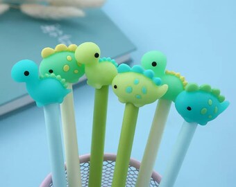 3 sztuki kreatywnych, zabawnych długopisów żelowych z dinozaurami, długopis żelowy z czarnym tuszem 0,5 mm, prezent dla ucznia, uroczy długopis z dinozaurem