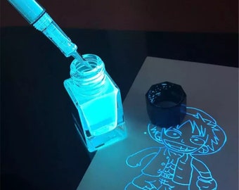 Vulpeninkt, glaspeninkt, 18 ml non-carbon magische onzichtbare inkt UV-licht Fluorescerende inkt, inkt voor het schrijven van geheime berichten, cadeau