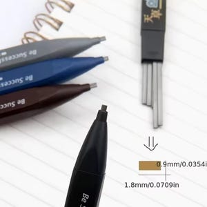 2 Set Thick Flat Head Mechanical Pencil, Pencil With 6pcs Refill Set, 2B Pencil, Pencil With Eraser, Writing Drawing Pencil, Gift image 16