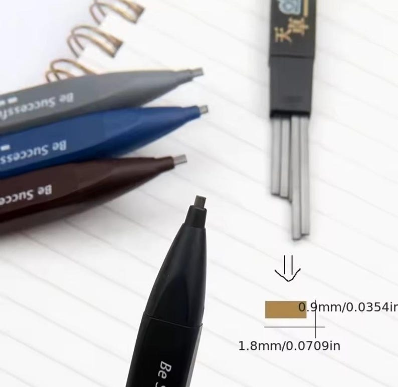 2 Set Thick Flat Head Mechanical Pencil, Pencil With 6pcs Refill Set, 2B Pencil, Pencil With Eraser, Writing Drawing Pencil, Gift image 16