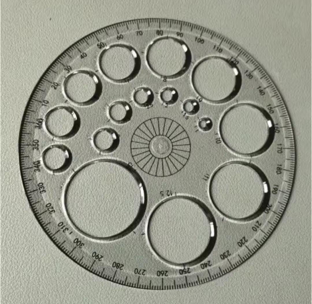 1pc Transparent Template,drafting Supplies, Round Ruler, Stationery ...