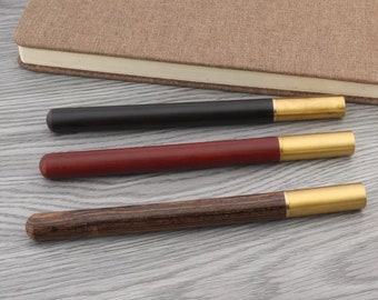 Buwei Vintage Kugelschreiber Aus Holz & Messing – Nachfüllbar, Mit Metallkappe & Clip