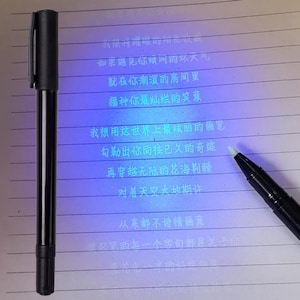 Invisible Ink Pen with UV Flashlight LED Black Light Reactive Secret Marker  Set