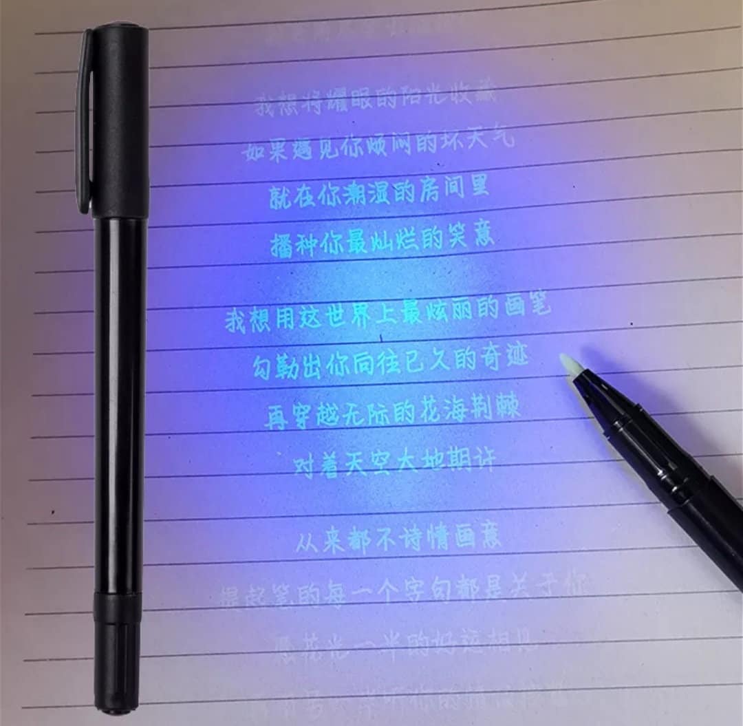 4Pcs Blue UV Blacklight Reactive Invisible Ink Marker Set