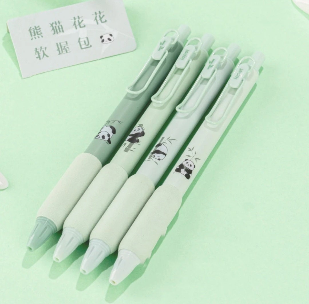 20 Penne Gel Kawaii A Forma Di Panda - Punta 0,5 Mm Inchiostro Nero - Simpatiche Penne Animali Per Bambini E Scuola