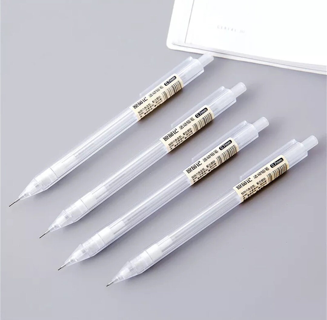3pcs Transparent Mechanical Pencil, 0.5/0.7mm Smooth Writing Pencil,  Automatic Pencil, Drawing Pencil, School, Office Supplies, Student Gift 