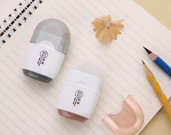 1pc Creative 2 in 1 Pencil Sharpener, Multifunctional Eraser Sharpener, Kawaii Stationery, Student Gift, School, Office Supply