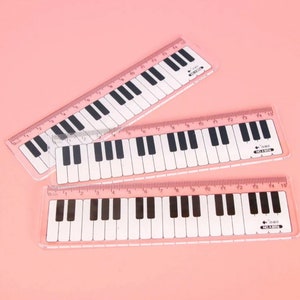 1pc 15cm Piano straight ruler, black & white ruler, bookmark, musical notes  measuring ruler, cute drawing ruler