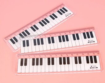 1pc 15cm Piano straight ruler, black & white ruler, bookmark, musical notes  measuring ruler, cute drawing ruler