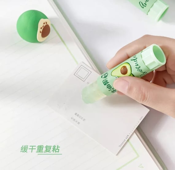 1pc Cute Avocado Glue Stick, Solid Glue Stick, Stationery Supply