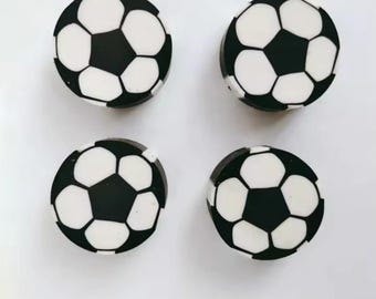 かわいいミニサッカーボール消しゴム4個セット、ゴム消しゴム、鉛筆消しゴム、学生用品、文房具消しゴム