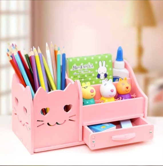 1pc Cartoon Graphic Pencil Bag, Cute Multipurpose Dusty Pink Office  Stationery Bag For Students