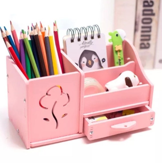 DIY Multi-function 4 Grid Desktop Organizer, Pen Holder, White/pink Storage  Case, Pencil Holder, Party Favor, School, Office Desk Organizer 