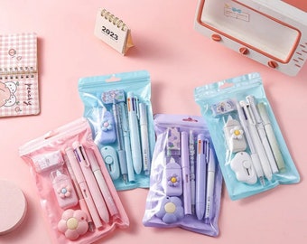 7pcs Set Cute Cat Paw Stationery Set, 7 in 1 Stationery Set, School, Office Supply, Gift Stationery, Cat Paw Stationery, Student Supply
