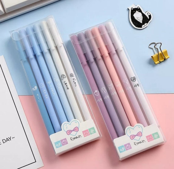 6pcs Set Morandi Gel Pens, 0.5mm Black Ink Gel Pens, Student Writing Pen,  Office School Supply, Cute Gel Pens, Gift Pen 