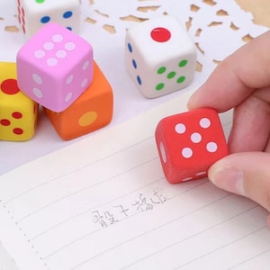 3pcs Creative Dice Shape Mini Eraser, Rubber Eraser, Kids Gift, Cute Pencil Eraser, School Office Stationery, Mini Eraser, Pencil Eraser