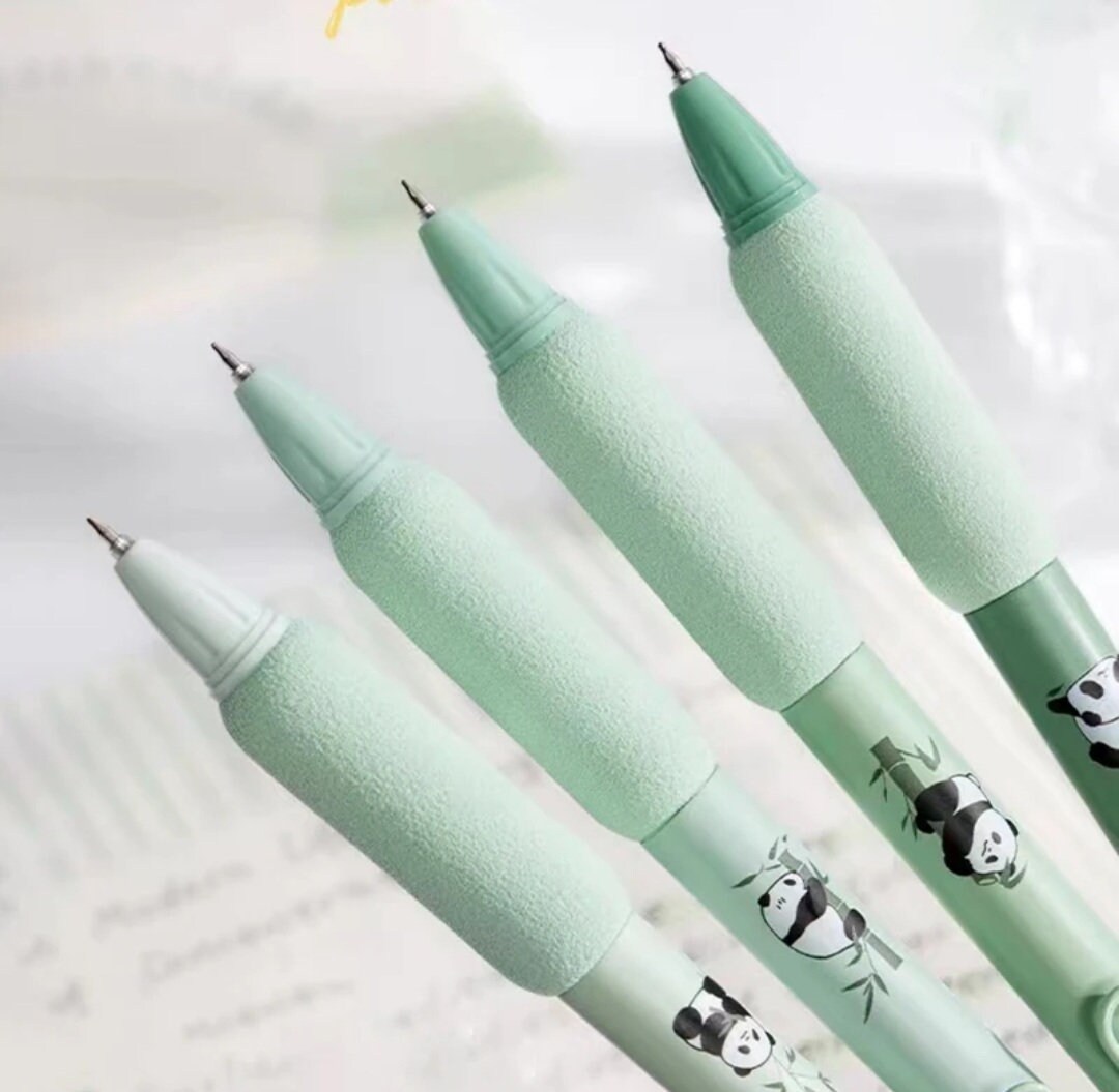 20 Penne Gel Kawaii A Forma Di Panda - Punta 0,5 Mm Inchiostro Nero - Simpatiche Penne Animali Per Bambini E Scuola