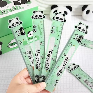 1 Stück 15 cm Panda Lineal, Zeichenwerkzeug, niedliches Panda Lineal, Schulsachen, gerades Lineal, Kunststofflineal. Schreibwaren
