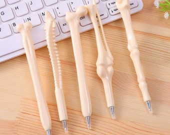 5Pcs/Lot Creative Bone Shape Ballpoint Pen, Medical Student Gift, Medical Pen, Writing Pen, Bone Ballpoint Pen, School, Office Supplies