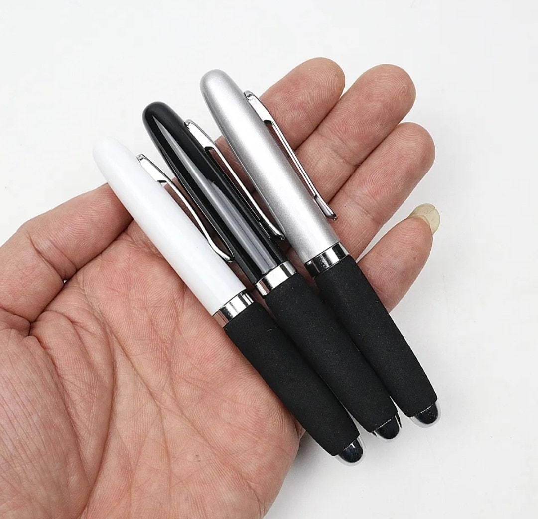 10 Pieces Small Pens Mini Pen Metal Thin Pens Fine Wallet Pocket Metal Pen  Miniature Gel Ink Pens for Signature Calligraphy Business (Black, Silver)