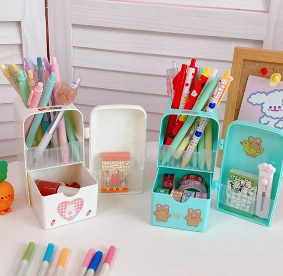 Cherry Space Cat Pencil Case for Boys, Pen Pencil Pouch for School Kids,  Teens Pen Box Case Desk Stationery Organizer -Navy
