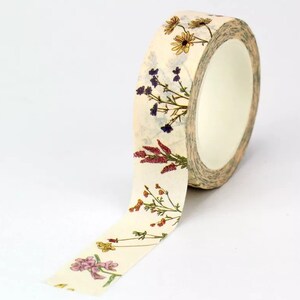 1pc Vintage Botanic Herbs Wild Flower Paper Washi Tape, Masking Tape, Cute Decorative Tape, Journal Planner image 3