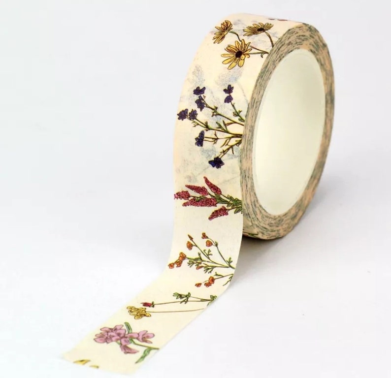 1pc Vintage Botanic Herbs Wild Flower Paper Washi Tape, Masking Tape, Cute Decorative Tape, Journal Planner image 10