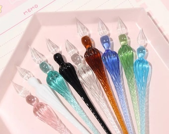 Pluma de inmersión de vidrio, pluma de inmersión de cristal, pluma de inmersión de vidrio negro, pluma de inmersión de vidrio blanco, pluma de inmersión de caligrafía, pluma de escritura, pluma de regalo, pluma de inmersión