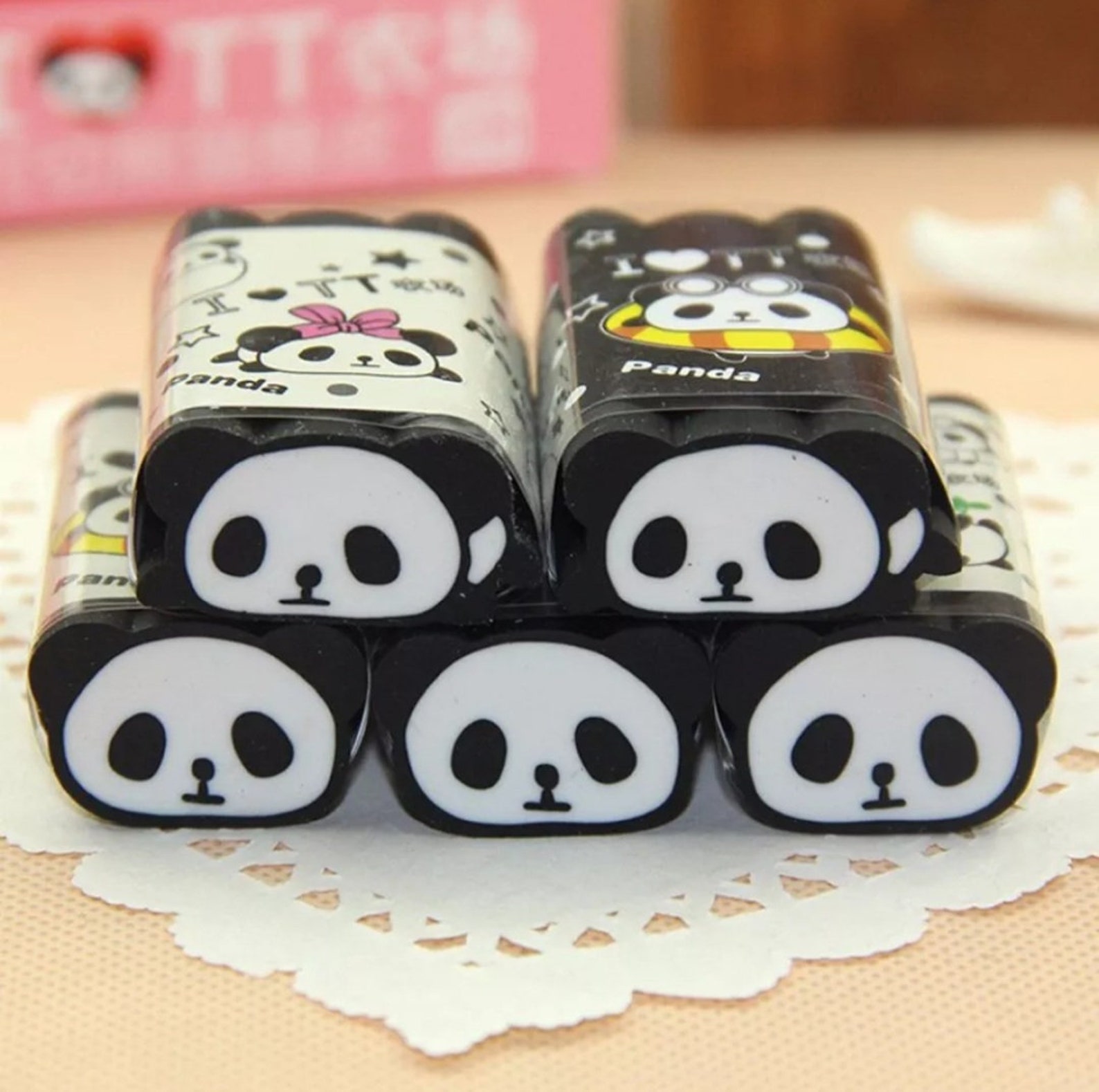 Cute Panda Rubber Eraser Pencil Eraser Animal Eraser Kawaii Etsy