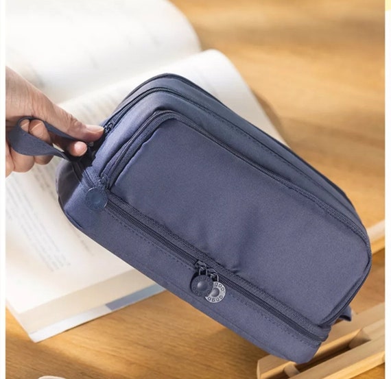 Astuccio Grande Espandibile Astuccio Grande Capacità Per Adolescenti E Ragazze, Astucci A 3 Scomparti, Astuccio Per Il Trucco Per Scuola E Ufficio (grigio Astuccio Con Molti Scomparti