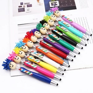 Leuke grappige dweilpen, styluspen met touchscreen, 0,5 mm zwarte inktpen, schrijfpen, pen cadeauvoorraad
