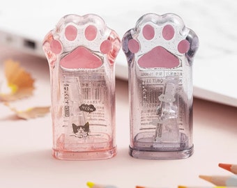 1pc Cat Paw Sharpener, cute paw pencil sharpener, transparent mini pencil sharpener, school, office stationery cutter, Kawaii supplies, gift