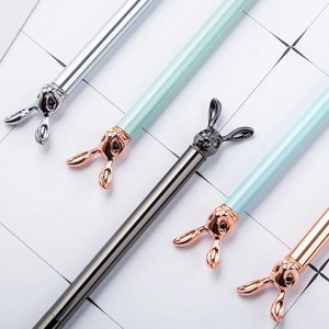 1 Stück niedlichen Kaninchen Kugelschreiber, schwarze Tinte Stift, 1,0 mm Schreibstift, Schule, Bürobedarf, Schreibwaren Stift Versorgung, Geschenk Stift, Häschen Metall Stift