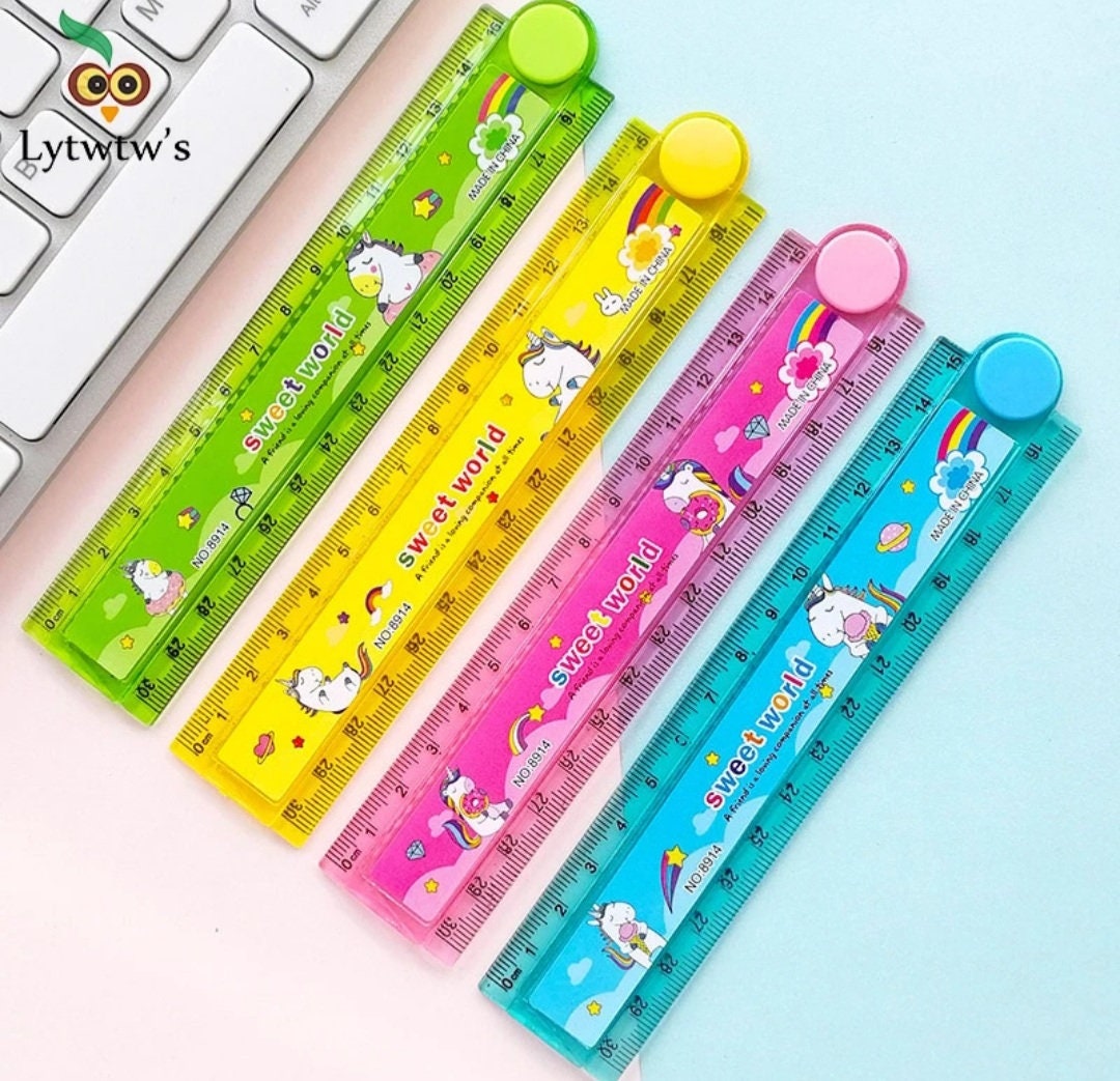 1pc Cartoon Unicorn Ruler, Foldable Drawing Ruler, School, Office  Stationery, Kawaii Stationery, Kids Ruler, Multi-function Ruler 