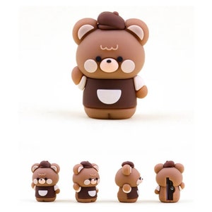 1 sacapuntas de oso lindo, sacapuntas de silicona de un solo orificio, cortador de lápices manual, escuela, suministros de oficina, suministros de papelería, regalo