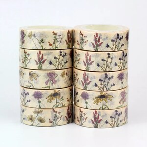 1pc Vintage Botanic Herbs Wild Flower Paper Washi Tape, Masking Tape, Cute Decorative Tape, Journal Planner image 8